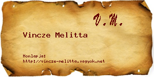 Vincze Melitta névjegykártya